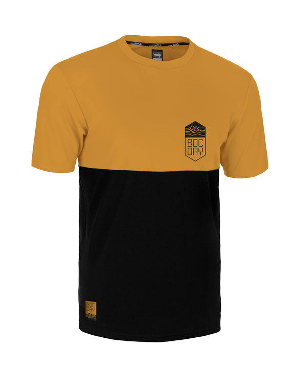 Short sleeve jersey Double V2 black-yellow