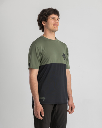 Jersey z krótkim rękawem DOUBLE zielony-czarny