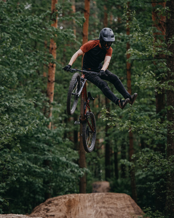 Jersey z krótkim rękawem ROOST czarny-czerwony