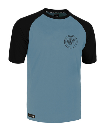 Kurzarmtrikot GRAVEL blau-schwarz